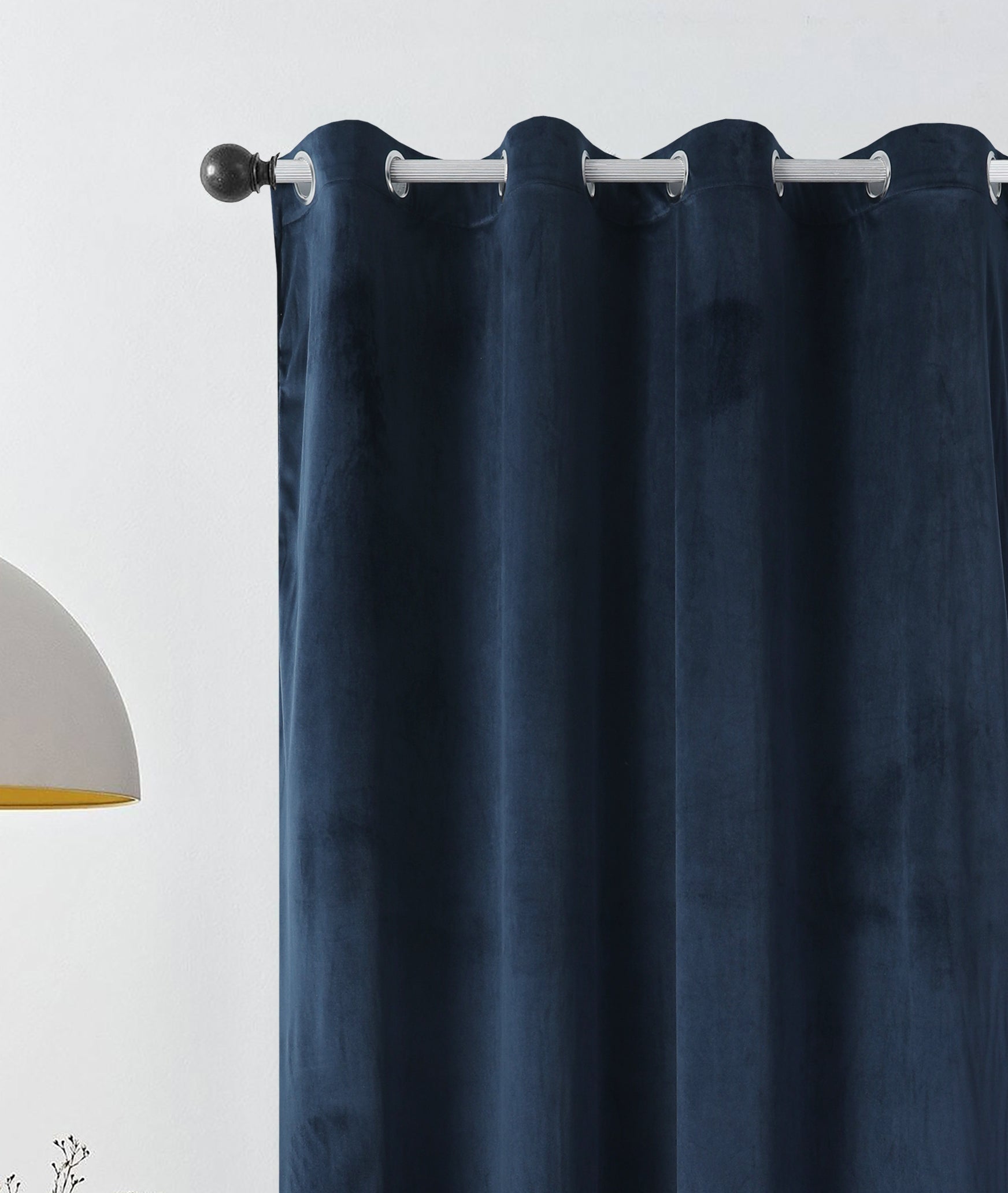 Velvet Curtains Pack of 2 Plain Design 026