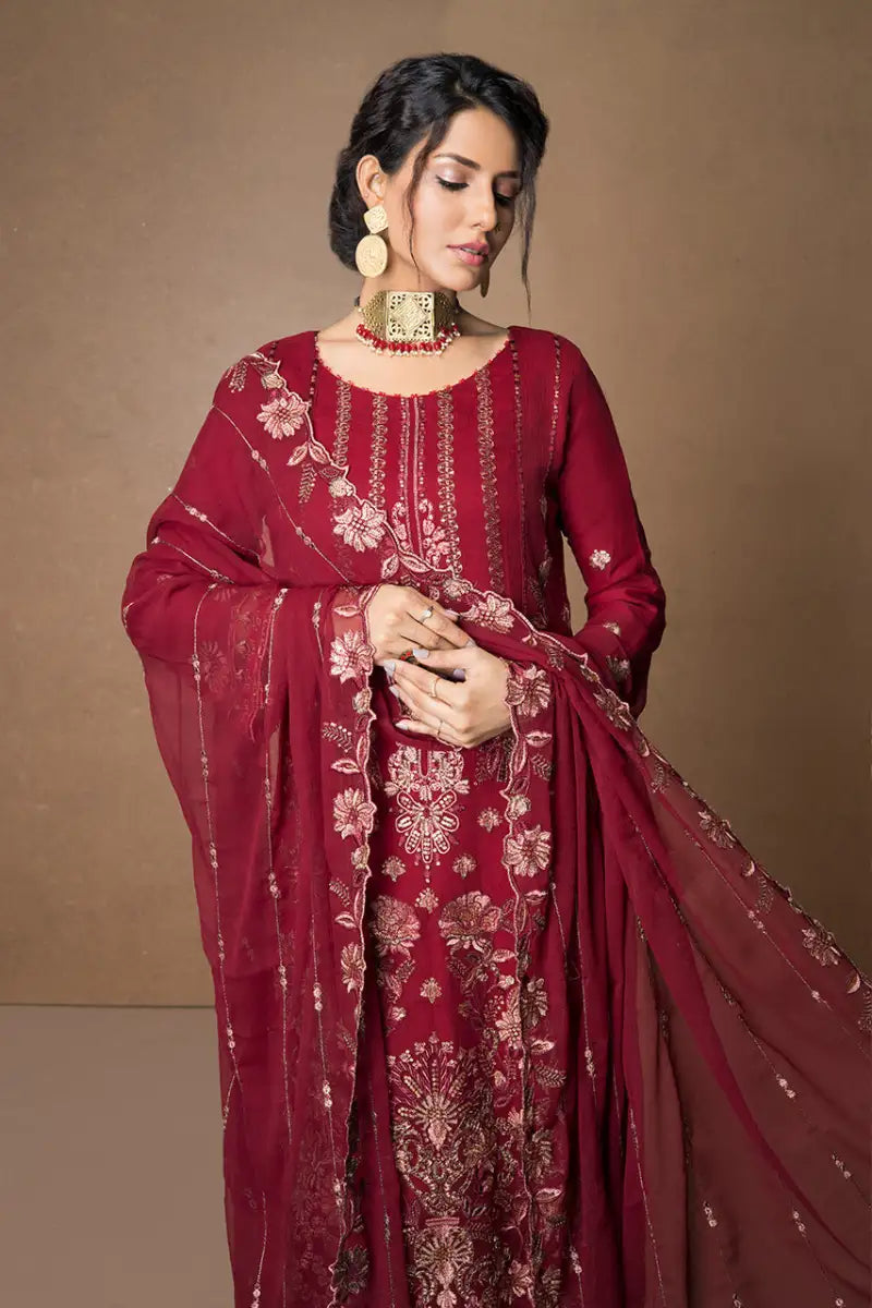 Embroidered Luxury Chiffon Meh Vol 07 23 D# 02 3 Pc Suit