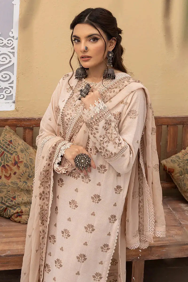 Exclusive Embroidered Karandi Orc Aly Vol 01 D#04 3Pc Embroidered